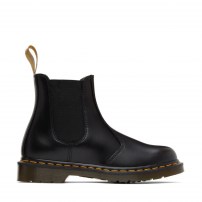 Ботинки Chelsea Dr. Martens 2976 Vegan черные веганские с желтой строчкой