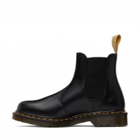 Ботинки Chelsea Dr. Martens 2976 Vegan черные веганские с желтой строчкой фото