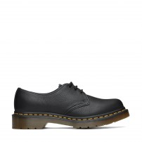 Туфли Dr. Martens 1461 черные из мягкой матовой кожи Virginia с желтой строчкой