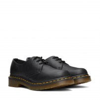 Туфли Dr. Martens 1461 черные из мягкой матовой кожи Virginia с желтой строчкой фото