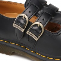 Туфли Dr. Martens 8065 Mary Jane черные с двумя пряжками и перфорированным мысом фото