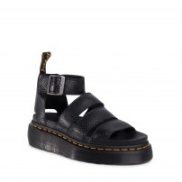 Сандалии Dr. Martens Clarissa Platform черные на массивной платформе с 3 широкими ремнями фото