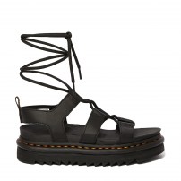 Сандалии Dr. Martens Nartilla черные из водостойкой кожи Hydro с желтой строчкой
