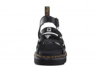 Сандалии Dr. Martens Blaire черные лаковые Patent с зеркальным блеском и пряжкой фото