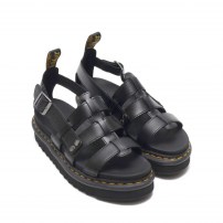Сандалии Dr. Martens Terry черные клетчатые с заклёпками на массивной платформе фото