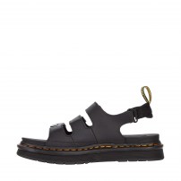 Сандалии Dr. Martens Soloman черные из водостойкой кожи Hydro с желтой строчкой фото
