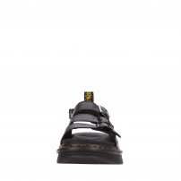 Сандалии Dr. Martens Soloman черные из водостойкой кожи Hydro с желтой строчкой фото