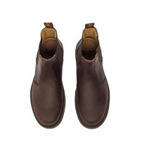 Ботинки Chelsea Dr. Martens 2976 коричневые из кожи Crazy Horse с восковым эффектом фото