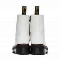 Ботинки Dr. Martens Jadon Zip белые полированные платформа с боковой молнией фото