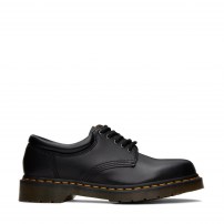Туфли Dr. Martens 8053 черные из мягкой кожи Nappa на 5 люверсах с желтой строчкой