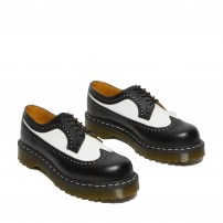 Броги Dr. Martens 3989 Bex черно-белые двухцветные с перфорацией на платформе Bex фото