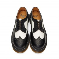Броги Dr. Martens 3989 Bex черно-белые двухцветные с перфорацией на платформе Bex фото