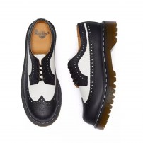 Броги Dr. Martens 3989 Bex черно-белые двухцветные с перфорацией на платформе Bex фото