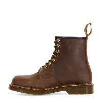 Ботинки Dr. Martens 1460 коричневые Aztec Crazy Horse с восковым эффектом и желтой строчкой фото