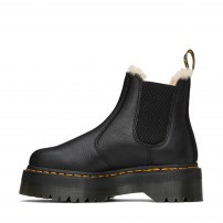 Ботинки Chelsea Dr. Martens 2976 Platform черные с меховой подкладкой на квад-платформе фото