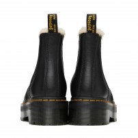 Ботинки Chelsea Dr. Martens 2976 Platform черные с меховой подкладкой на квад-платформе фото