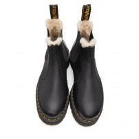 Ботинки Chelsea Dr. Martens 2976 Platform черные с меховой подкладкой на квад-платформе фото