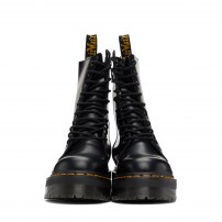 Сапоги Dr. Martens Jadon Zip HI черные высокие платформа из полированной кожи с молнией фото