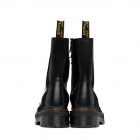 Сапоги Dr. Martens Jadon Zip HI черные высокие платформа из полированной кожи с молнией фото